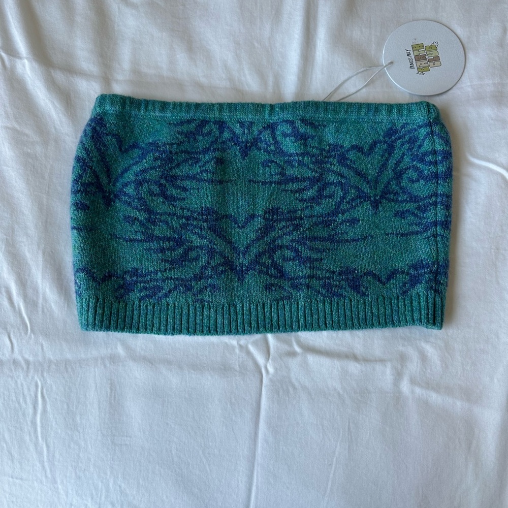 Princess Polly Teal and Navy Crop Top